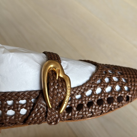 Larroudé Verona Macrame Ballet Flat In Burnt Umber Leather Size 7 NWT Shoes - Picture 14 of 16